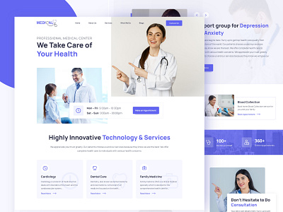 Healthcare Medical Service Website Design app branding colors design illustration logo ui ui design web website website design