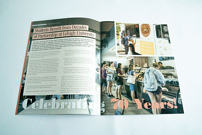 PLUS Magazine - Sodexo Campus branding college design layout magazine spread typography