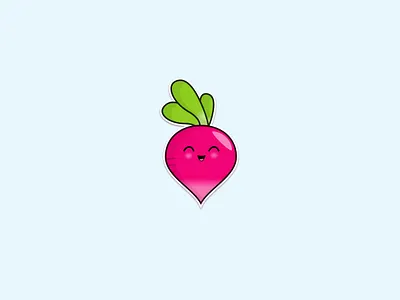 Rad, but not too rad. illustration radish