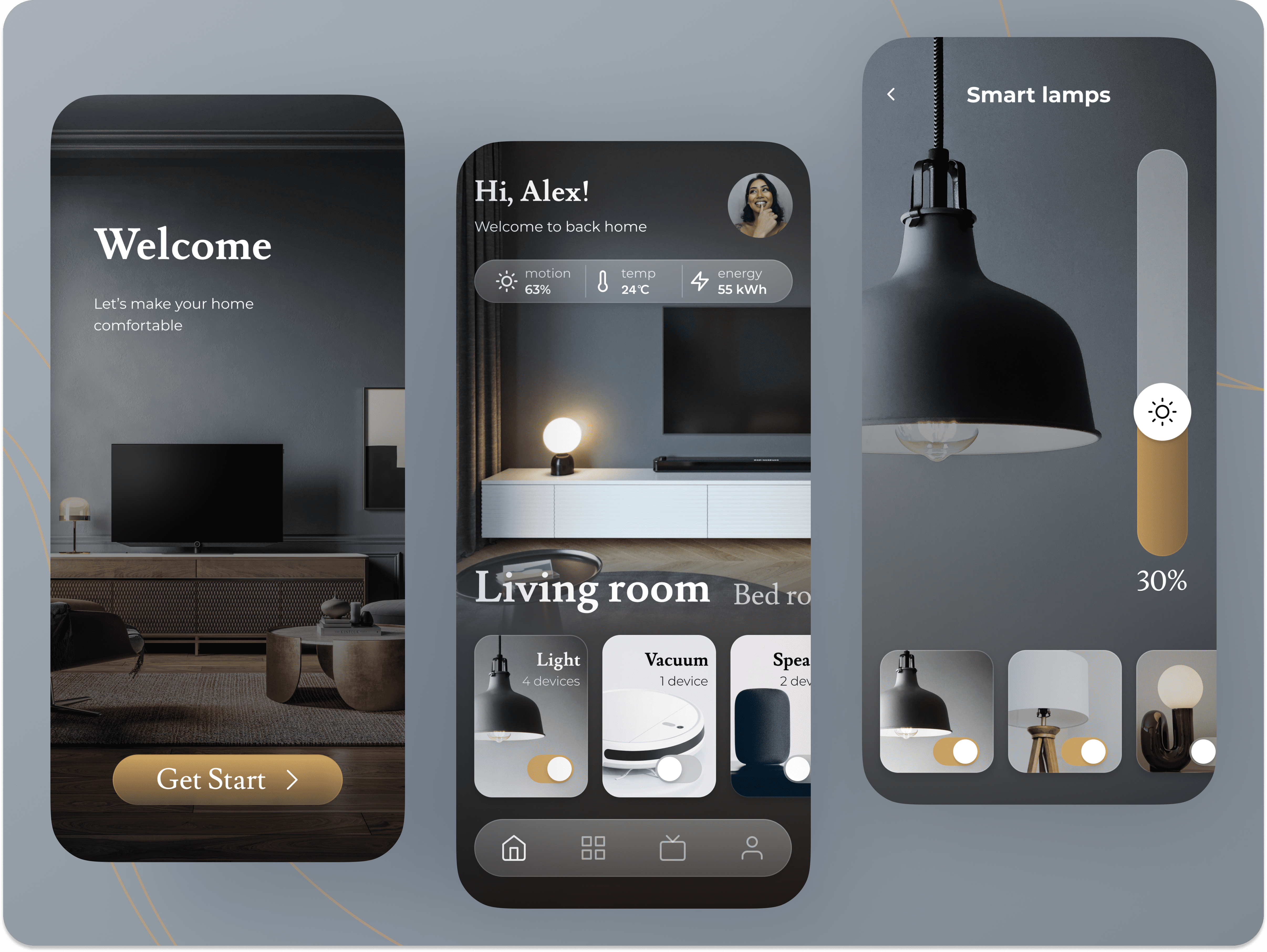 Smart Home App By Halyna Bychek On Dribbble   Original 537be9dc30714daae73001e7de4b1870 