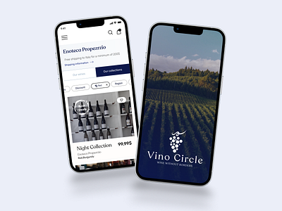 Vino Circle app branding clean mobile ui