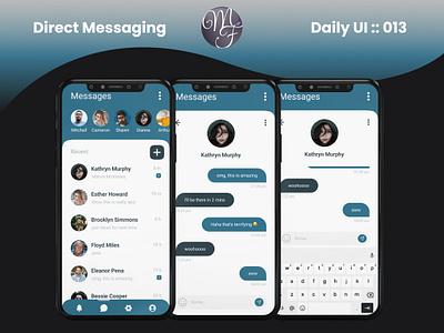 Direct Messaging Daily UI 013 app application communication daily ui design direct messaging graphic design message phone ui ux