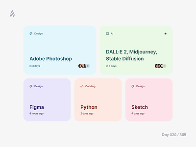 Day 020 — Courses Cards card challenge courde daily ui dashboard design e learnign education edutech lesson online courses panel platform school skills study tile ui ukraine web