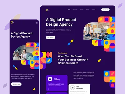 Digiminds - Digital Agency Landing Page landing page ui design ui designer ui ux design web design web development web ui website design website development