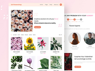 Flower shop website design flowerdesign graphic design ui uiux ux vector