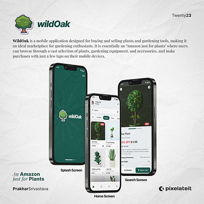 WildOak | Plant Store | eCommerce | UI/UX Design app branding design ecommerce graphic design green logo market plant typography ui ui design uiux user experience user interface ux ux design