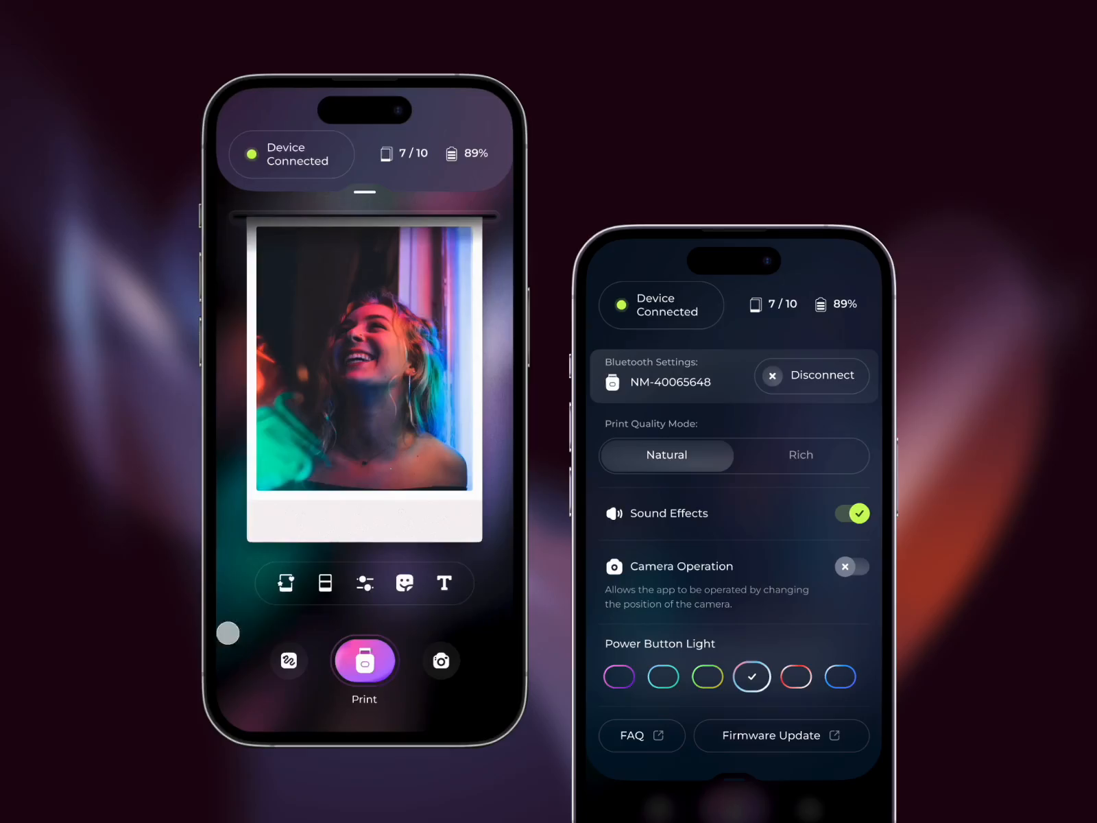 Instax Printer App Frame Selection by Yaroslav Tsikalo for Fireart