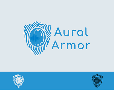 AuralArmor Logo ai logo ear logo fingerprint logo logo logo design minimal logo shield logo sound logo