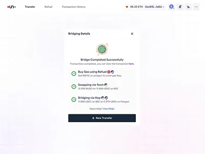 Bridge Tx Completed animation blockchain bridge component confetti crypto motion transaction ui web3