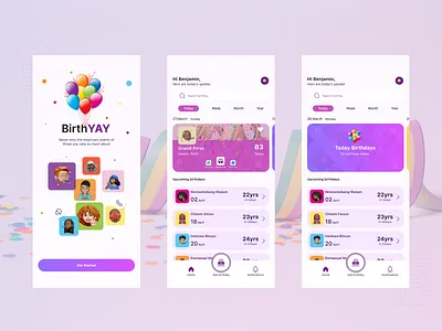 Birthday reminder app animation app birthday app birthyay branding design graphic design heropage illustration inspiration logo mobile app ui uiux vector