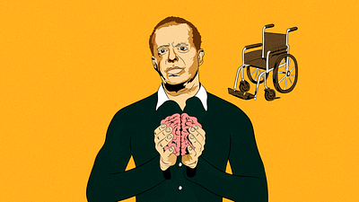 Dr. Joe Dispenza: How a Crippled Man Healed Himself article brain crippled dispenza editorial graphic design heal healing illustration joe dispenza main walk wheelchair