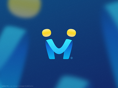 M | Lettermark gradients letter m lettermark logo design pair symbol symmetry
