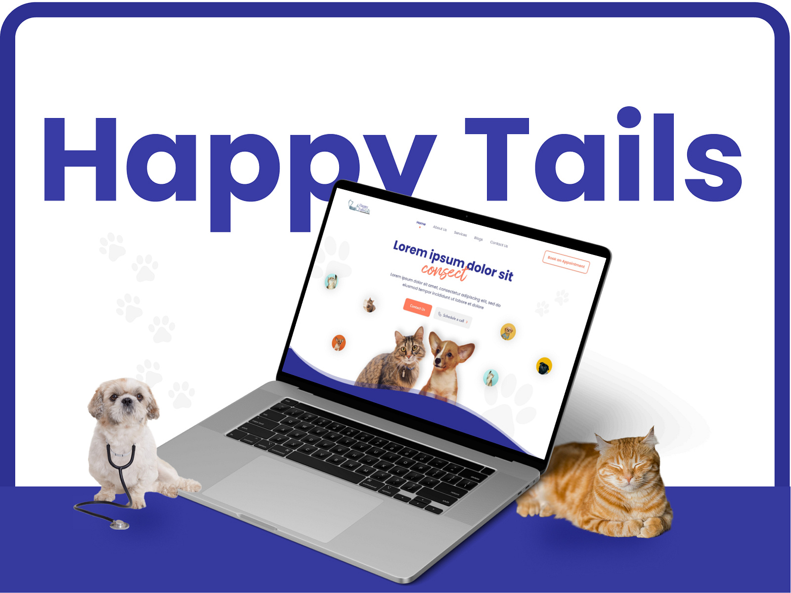 Vet Clinic Happy Tails Vet site by HiLab Solution on Dribbble