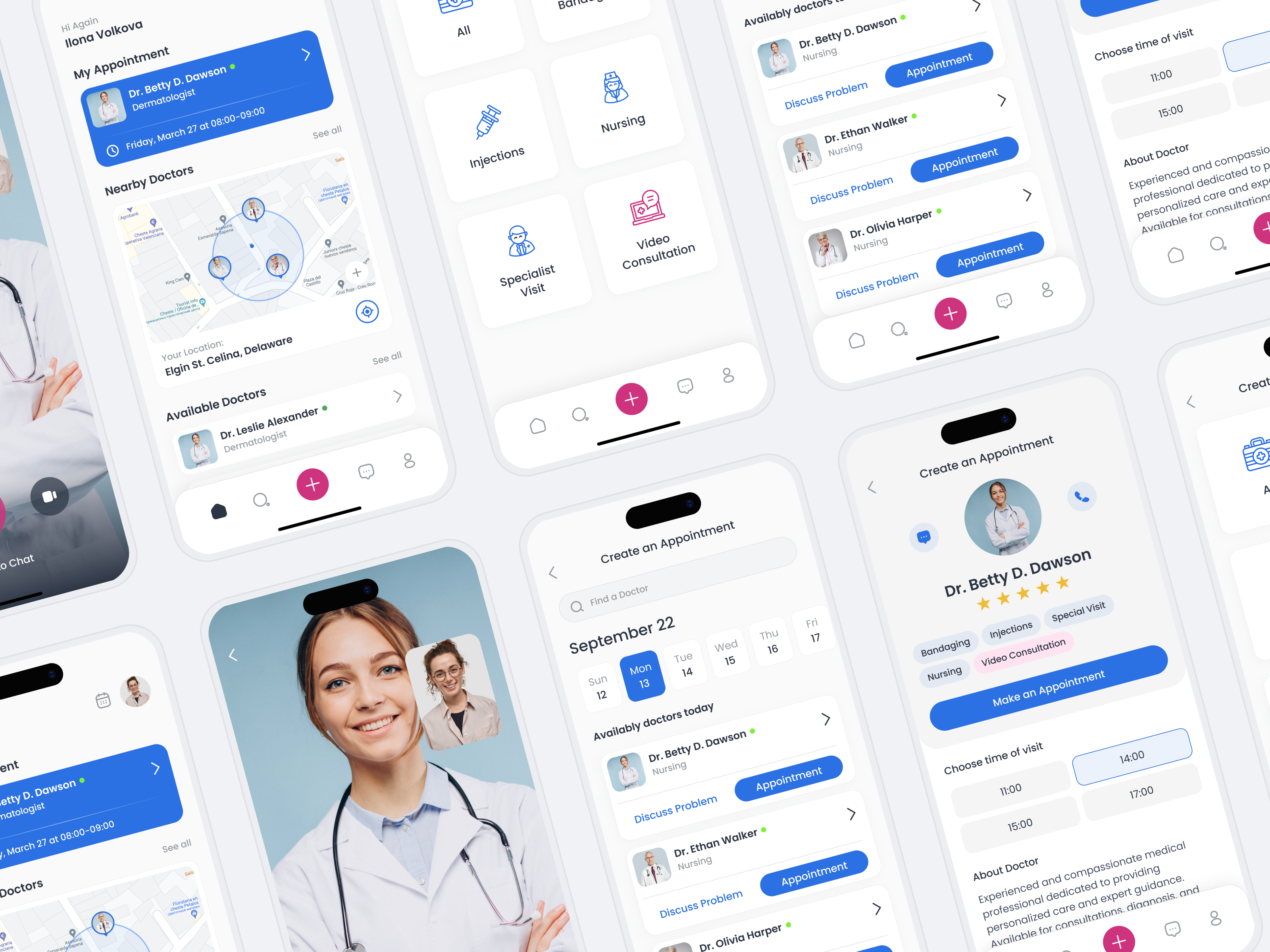 Application to Call a Doctor Online medicine minimal mobile design typographic ui ux