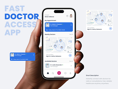 Main Screen of Application to Call a Doctor Online call doctor online design interface medicine minimal typography ui ux