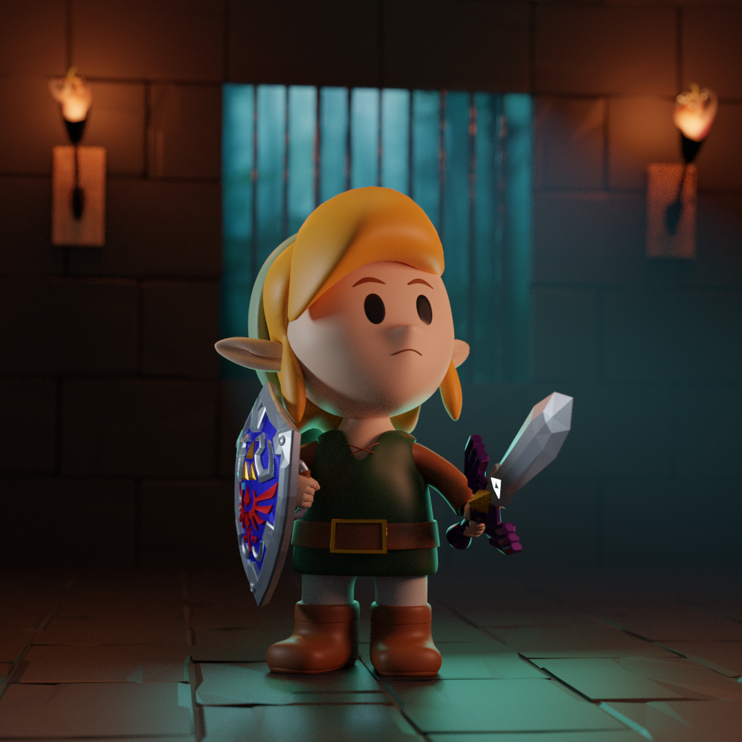 Dungeon Link 3d blender character digital link zelda