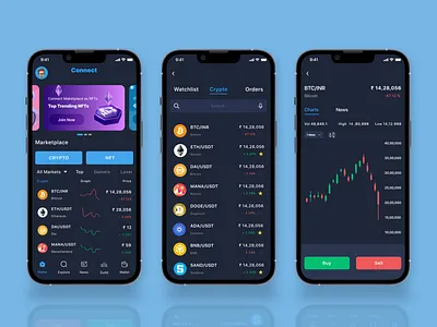 Connect | Marketplace for Crypto and NFTs app design ui ux