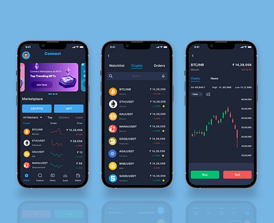 Connect | Marketplace for Crypto and NFTs app design ui ux