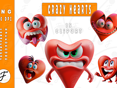 Crazy Hearts book cover cartoon collection cartoon heart cartoon valentine heart coloring book cover crazy hearts cute hearts funny clipart funny faces funny png hearts png hearts stickers illustration kids coloring book valentine hearts