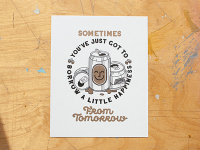 Borrow a Little Happiness graphic design illustration print print making risograph