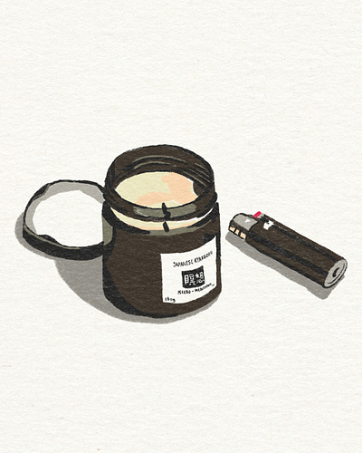 Candle and Lighter Sketch illustration procreate sketch