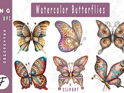 Watercolor Butterflies book cover butterflies butterflies clipart butterflies collection butterflies png butterfly coloring book funny animals funny clipart funny png illustration kids coloring book ui watercolor butterflies watercolor butterfly watercolor illustration