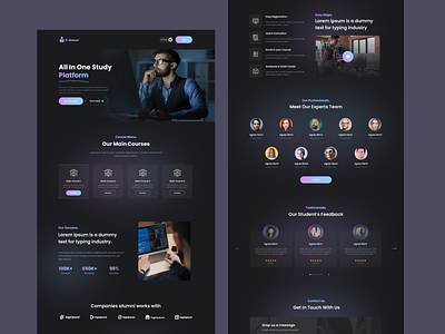 Study Platform Landing Page campus career course courses design graduation illustration job learn online online education school study ui ux web