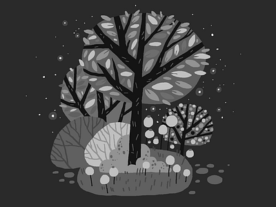 Gray forest art drawing forest illustration nature tree