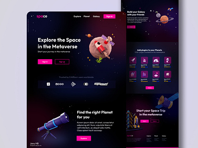 Space Metaverse Platform 3d crypto graphic design metaverse space ui