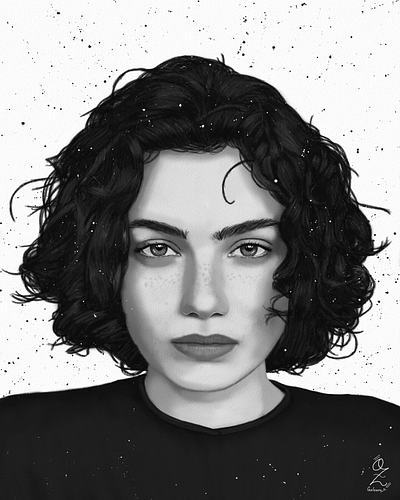 Model Portrait drawing by Oz Galeano art arte arte ozgaleano black and white design dibujo digitalart drawing fanart illustration mexico model modelo ozgaleano paper pencil portrait retrato texture