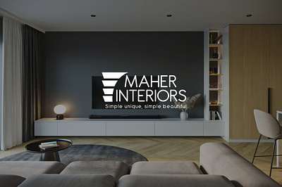 MAHER INTERIORS/ BLINDS branding design illustrator logo vector