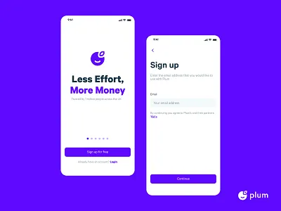Plum App animation app app design banking concept design design finance fintect graphic design illustration invision invisionapp invisionstudio typography ui ui ux designer uidesign ux wealth website