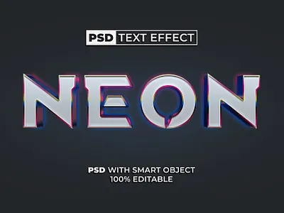 PSD Neon Text Effect Colorful Style colorful design disco editable effect font lettering light modern neon psd rainbow text typeface typography