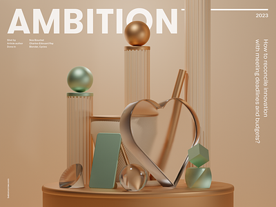 3D Abstract Compostion 3d 3dcomposition 3dmodeling 3dtexturing abstract art blender bold branding color composition cycles design geometry heart illustration minimalist mobile modern ui