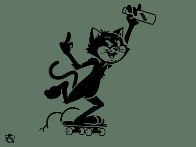 Cat Design beer cat character design graphics illustration skateboarding vector vector design