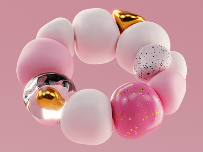 Abstract Donut 3d blender design everyday glass glitter graphic design illustration pink