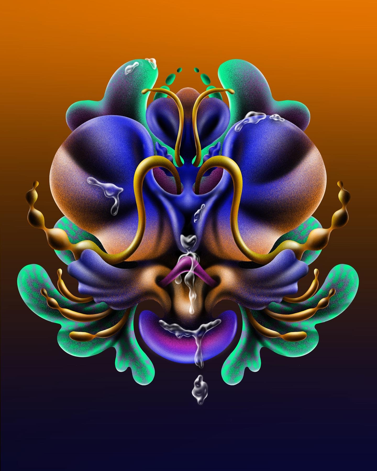 Wet & Wild Spring art flower grain illustration procreate spring texture typography