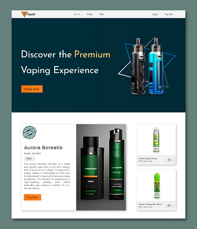 Premium Vape Shop Home Page UI Design ecommerce ui vape website webui
