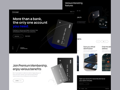 Banking Concept banking branding credit card design finance graphic design header illustration modern website ui visa