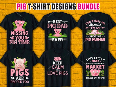 PIG T-Shirt Design Bundle custom ink custom shirt design custom t shirts custom t shirts cheap custom t shirts online custom text shirt design graphic design illustration t shirt design ideas typography design