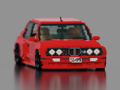 BMW M3 | E30 3d automotive bmw car e30 lego m3 magicavoxel red voxel voxelart