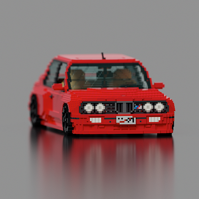 BMW M3 | E30 3d automotive bmw car e30 lego m3 magicavoxel red voxel voxelart