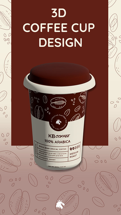 3D Coffee Cup Design 3d branding design illustration