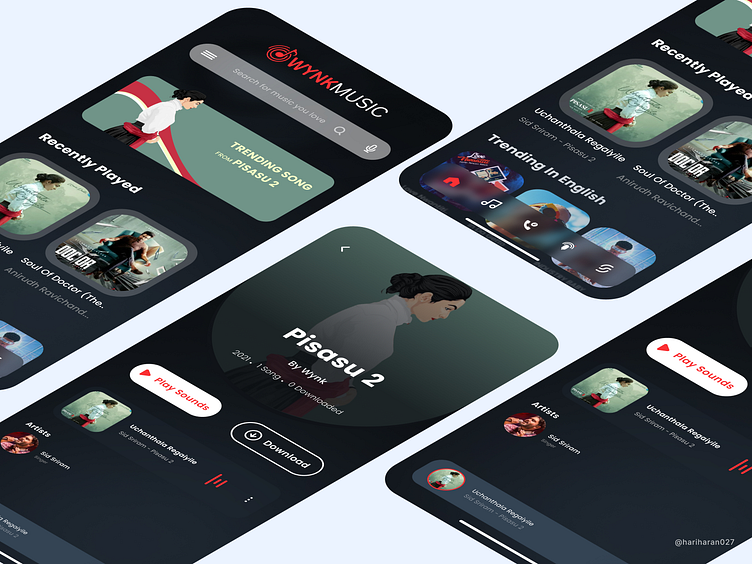 Wynk Music App Redesign by Hariharan on Dribbble