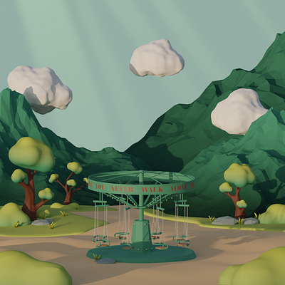 Carousel 3d blender graphic design