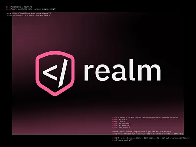 Realm / Logo Design brand identity branding classes code courses creative css cyber education graphic design html icon identity java logo logotype mark python simple symbol