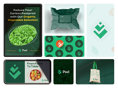 Peel-Branding, Logo design, Visual identity app brand identity brand sign branding business branding business card farms food graphic design homepage design icon logo natural food popular design 2023 poster design restaurant supermarket vegetable web design website