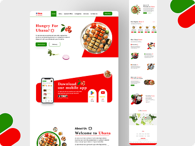 Uhana chinese food restaurant Ui design app esign branding figma food food website landing page foodwebsiteui graphic design product designing ui uxui web design webui