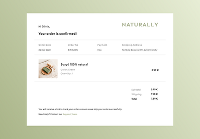 Daily UI 017 | E-mail Receipt daily ui dailyui 17 design e mail design email receipt figma receipt shop