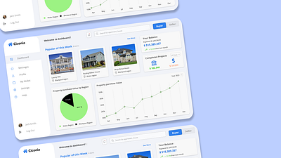 Real Estate Dashboard Design admin panel design adobe xd dashboard design design figma interaction design landing page landing page design landing page ui ui ui design user interface (ui) web design web ui website design website ui design